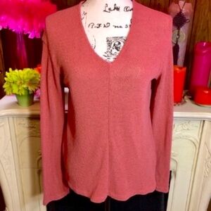 Zara Trafaluc Cotton Blend V Neck Pullover Sweater